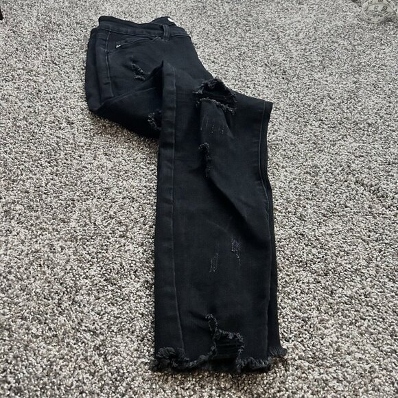 KanCan Black Distressed MidRise Skinny Denim Jeans Style KC5056BK Womens 9/28 - Picture 14 of 14
